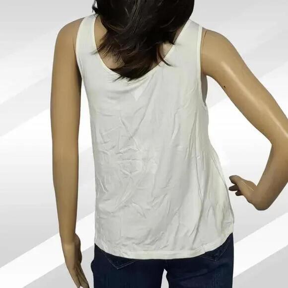 2/$30 Andie The Scoop Tank Bamboo Jersey Snow Size L | Soft Everyday Basic - Picture 4 of 7